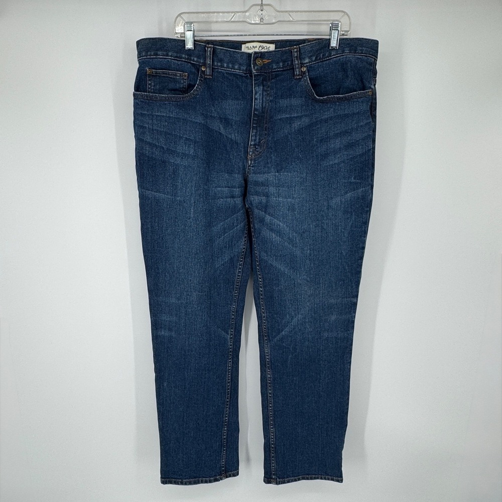 Jos A Banks 1905 Mens Denim Jeans 38x30 Blue Stretch Tailored Fit Straight Leg
